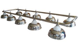 Лампа на десять плафонов "Crown" D38 (серебристая) ― Бильярдный магазин Альбатрос