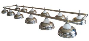 Лампа на двенадцать плафонов "Crown" D38 (серебристая) ― Бильярдный магазин Альбатрос