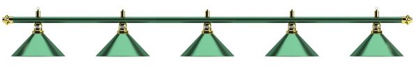 Лампа на пять плафонов "Allgreen" D35 (зеленая) ― Бильярдный магазин Альбатрос