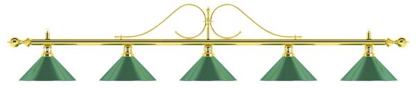 Лампа на пять плафонов "Classic" D35 (зеленая) ― Бильярдный магазин Альбатрос
