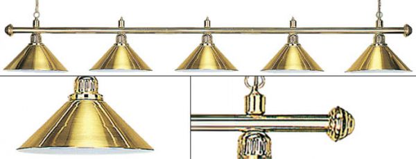 Лампа на пять плафонов "Elegance" D35 (золотистая) ― Бильярдный магазин Альбатрос