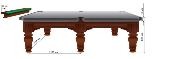 Бильярдный стол Домашний Люкс III, плита ЛДСП