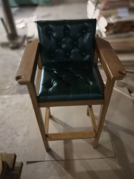 Бильярдный стул "Барин-люкс" светлый дуб/зеленая обивка