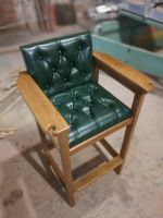 Бильярдный стул "Барин-люкс" светлый дуб/зеленая обивка